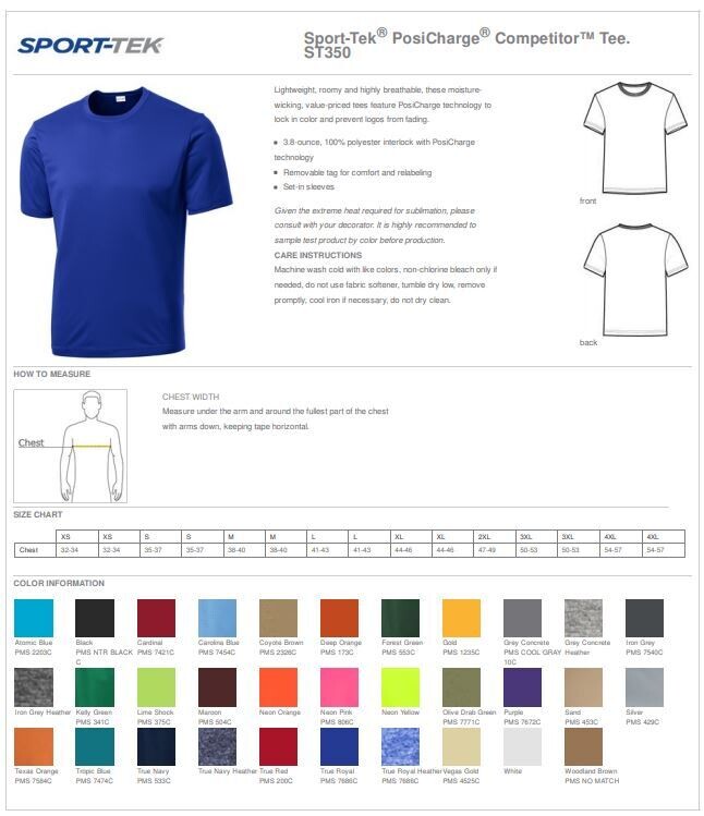 Sport Tek Dri Fit Short Sleeve