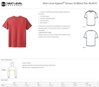 Next Level Apparel® Unisex Tri-Blend Tee