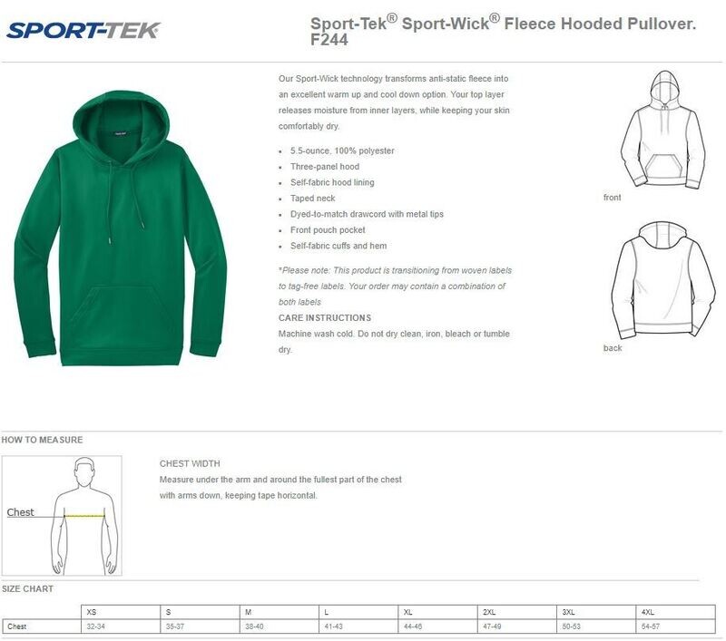 Dri-Fit Fleece Hooded Pullover- Large Logo