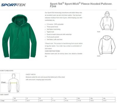 Dri-Fit Fleece Hooded Pullover- Large Logo