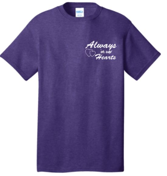 Always in Our Hearts Short Sleeve- Heathered Purple