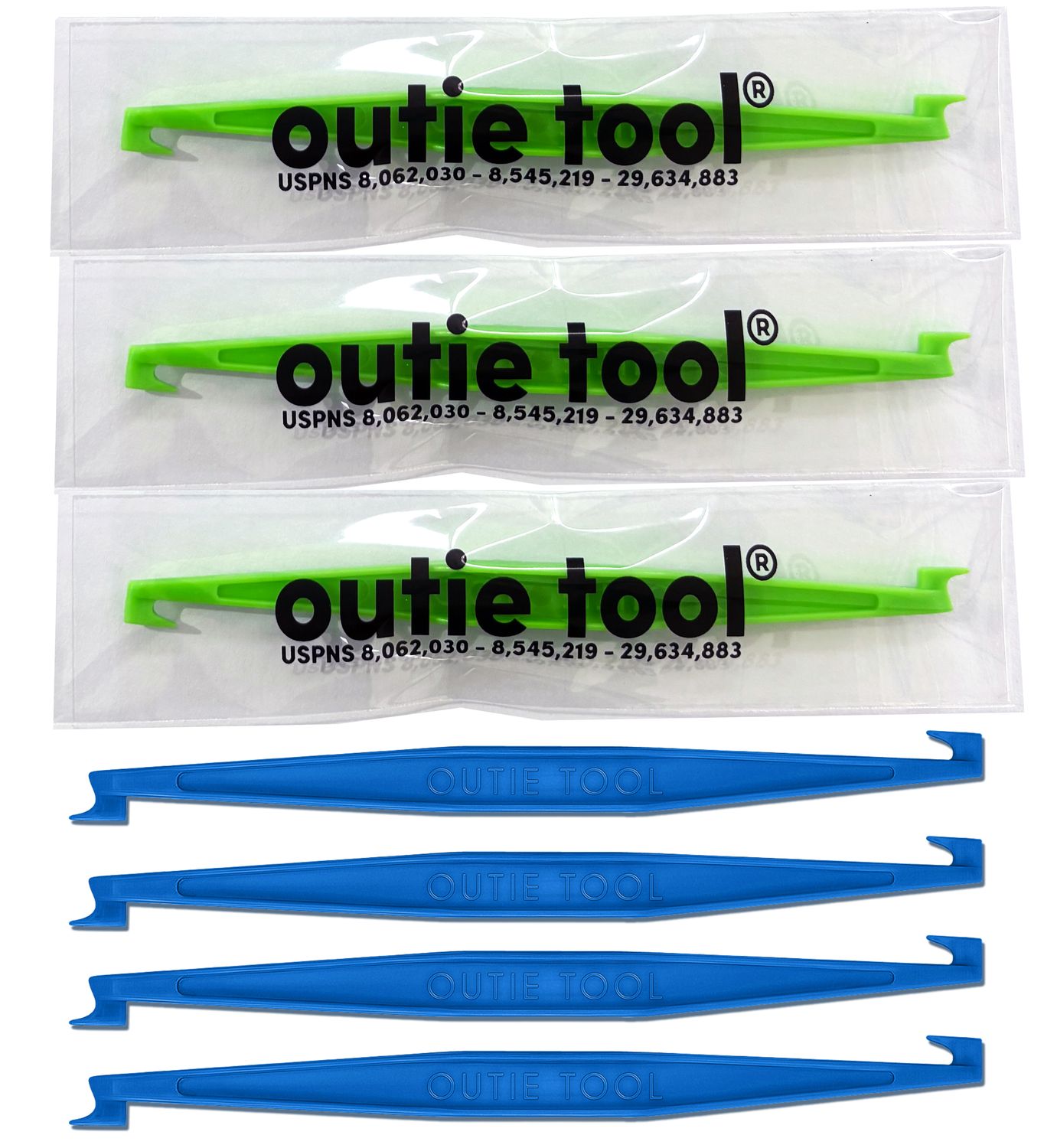 7  | 3 Neon Green Individually Wrapped Singles and 4 Sky Blue Bulk
