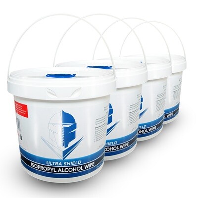 ISO ALCOHOL WIPES WITH BUCKET DISPENSER 800 WIPES PER ROLL - 4 PACK BOX