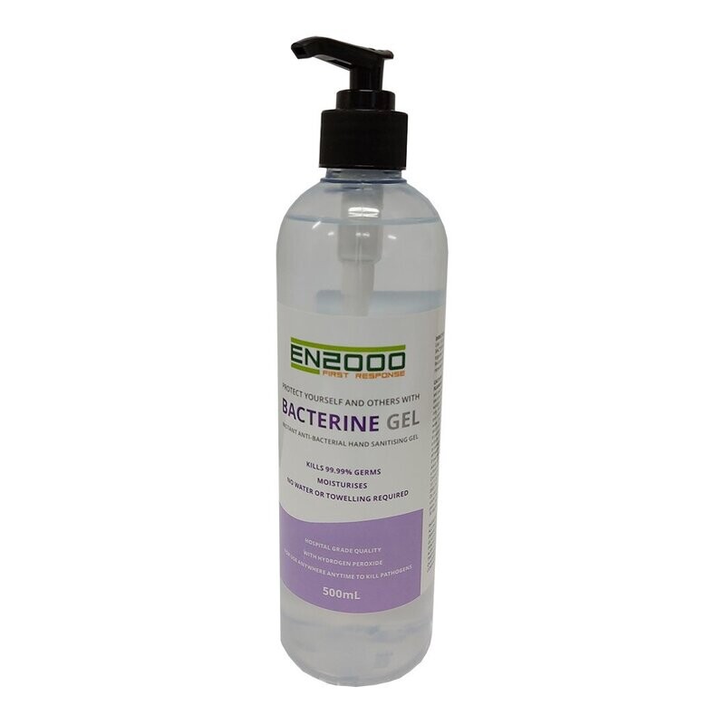 BACTERINE GEL INSTANT ANTI-BACTERIAL HAND SANITISING GEL 500ML PUMP SPRAY - CARTON OF 15