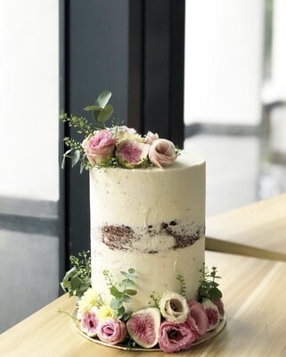 Naked Rustic Fig Garden Cake