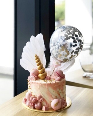 Unicorn Balloon And Wings Cake