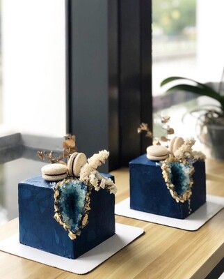 Square Crystal Blue Cake