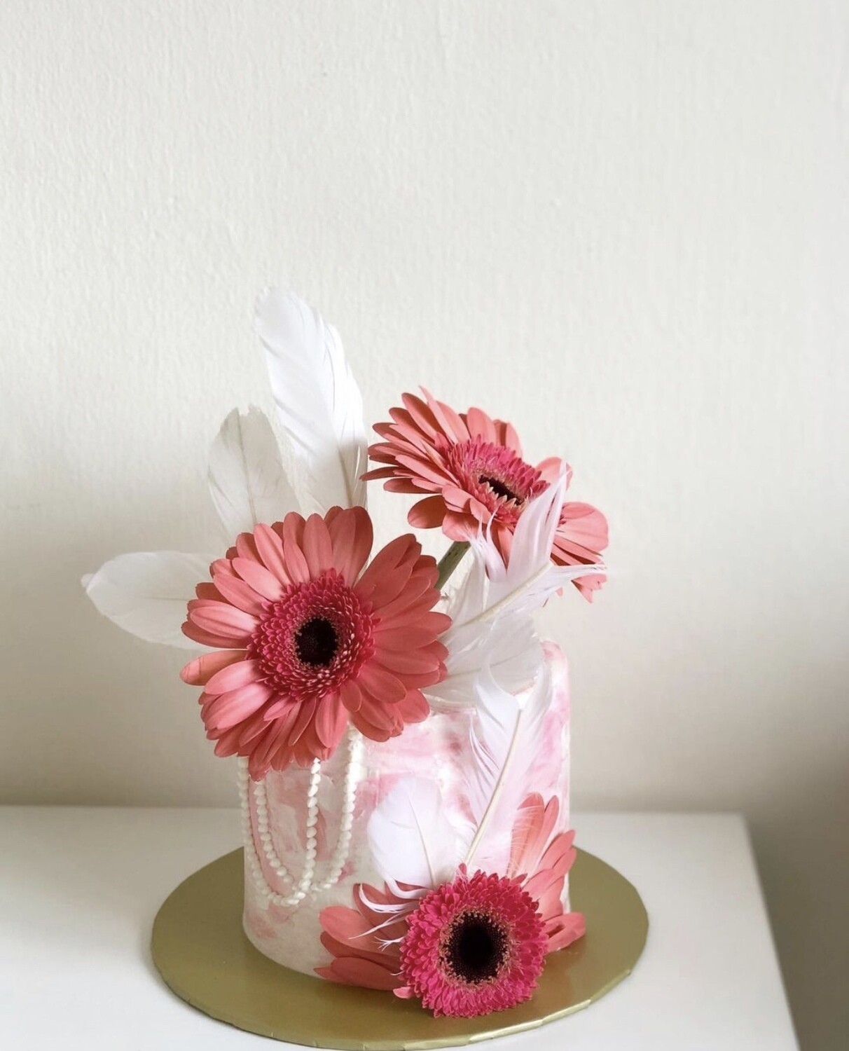 Pink Daisy Gerbera Cake
