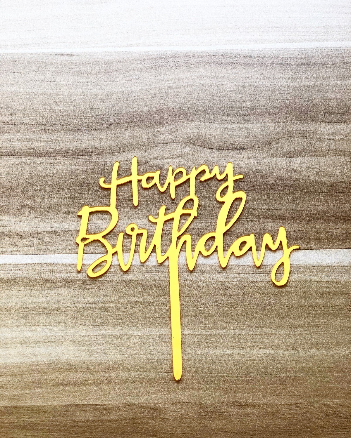 Topper - Happy Birthday (Long-Gold)