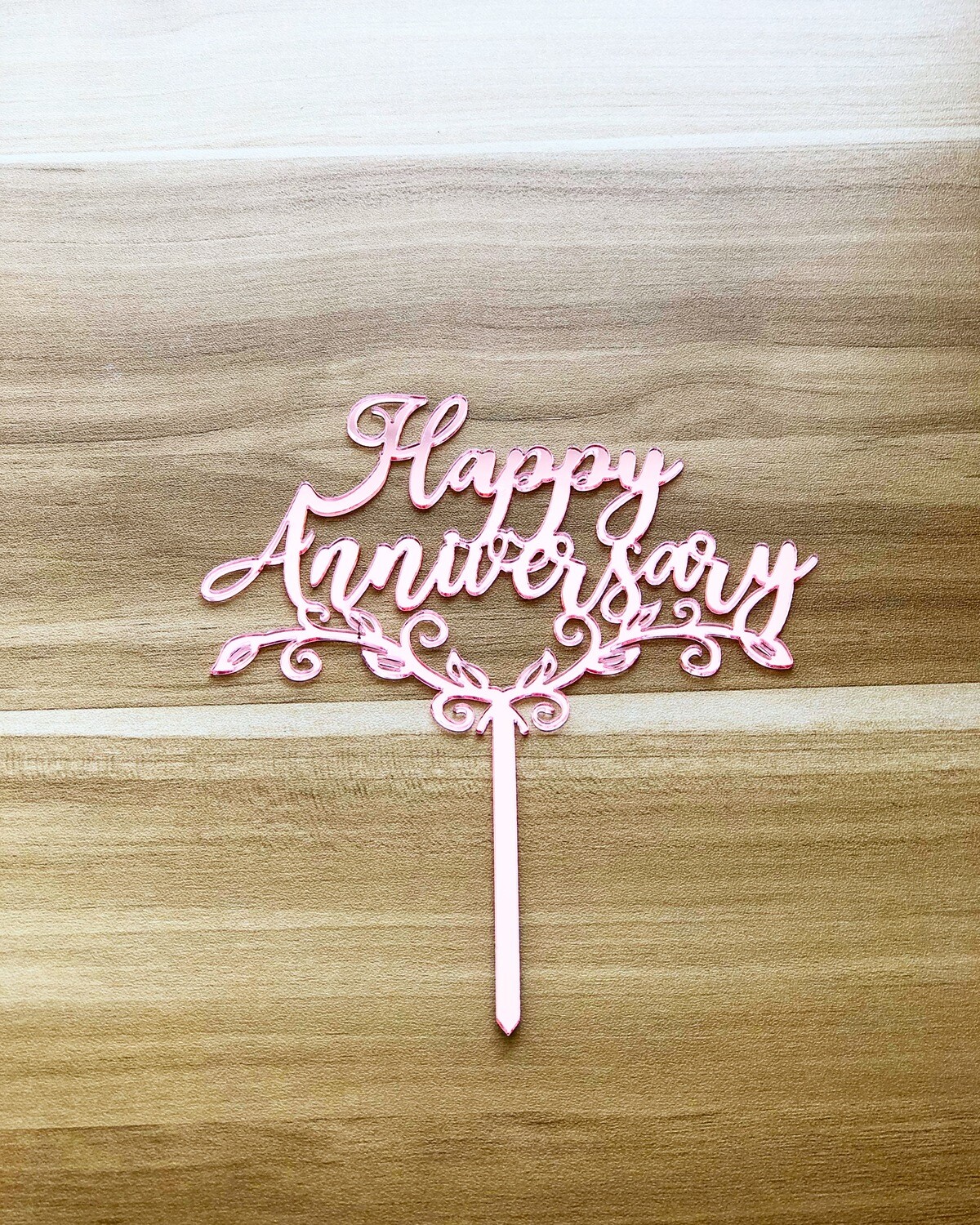 Topper - Happy Anniversary (Rose Gold)