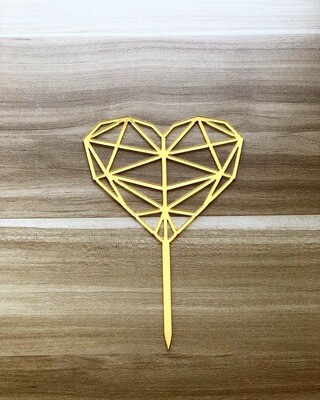 Topper - Heart Shape-Gold)