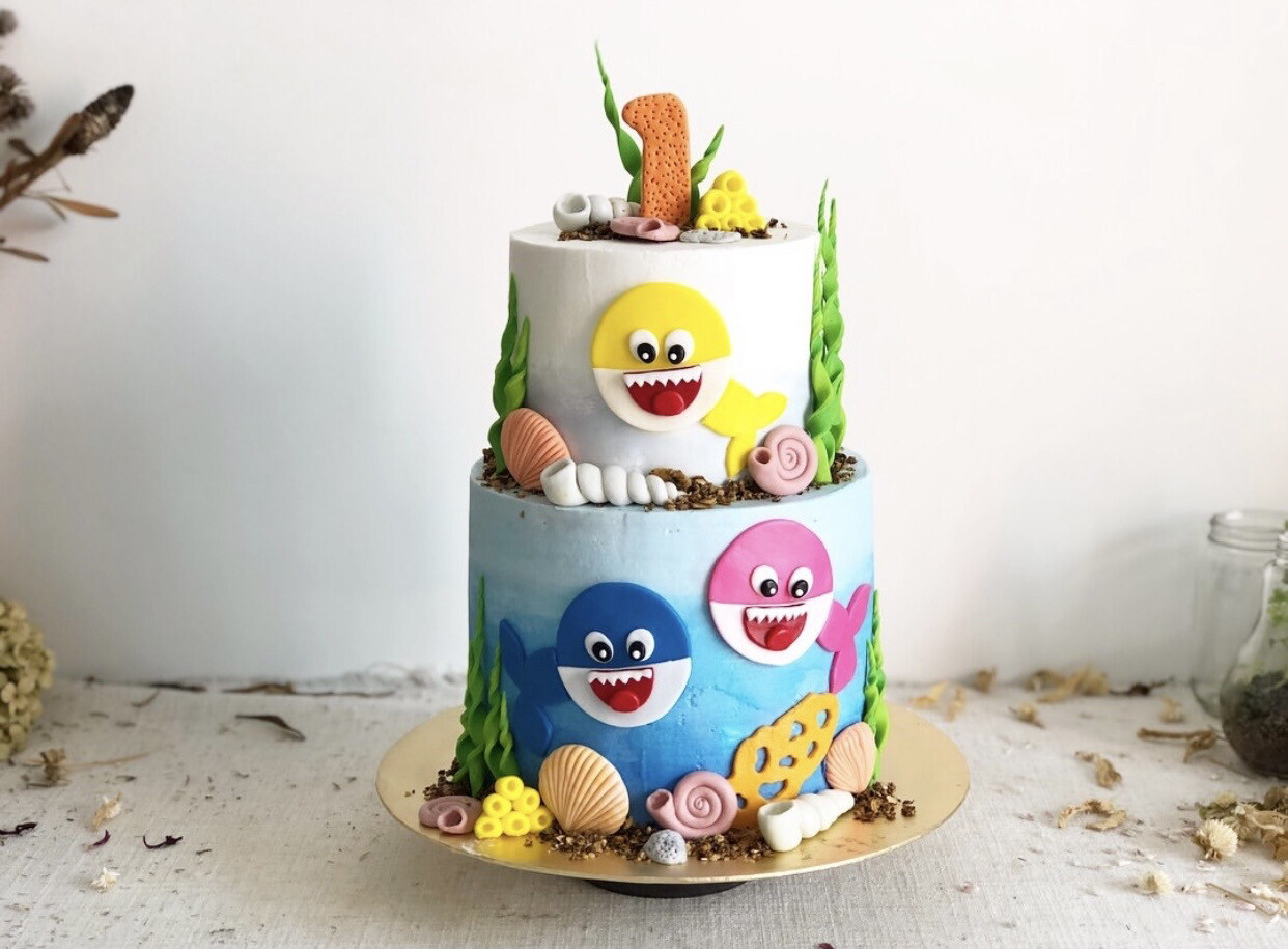 Baby Shark Cake In 2 Or 3 Tiers
