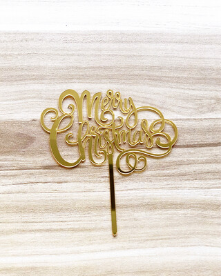 Topper - Merry Christmas Xmas (Gold)
