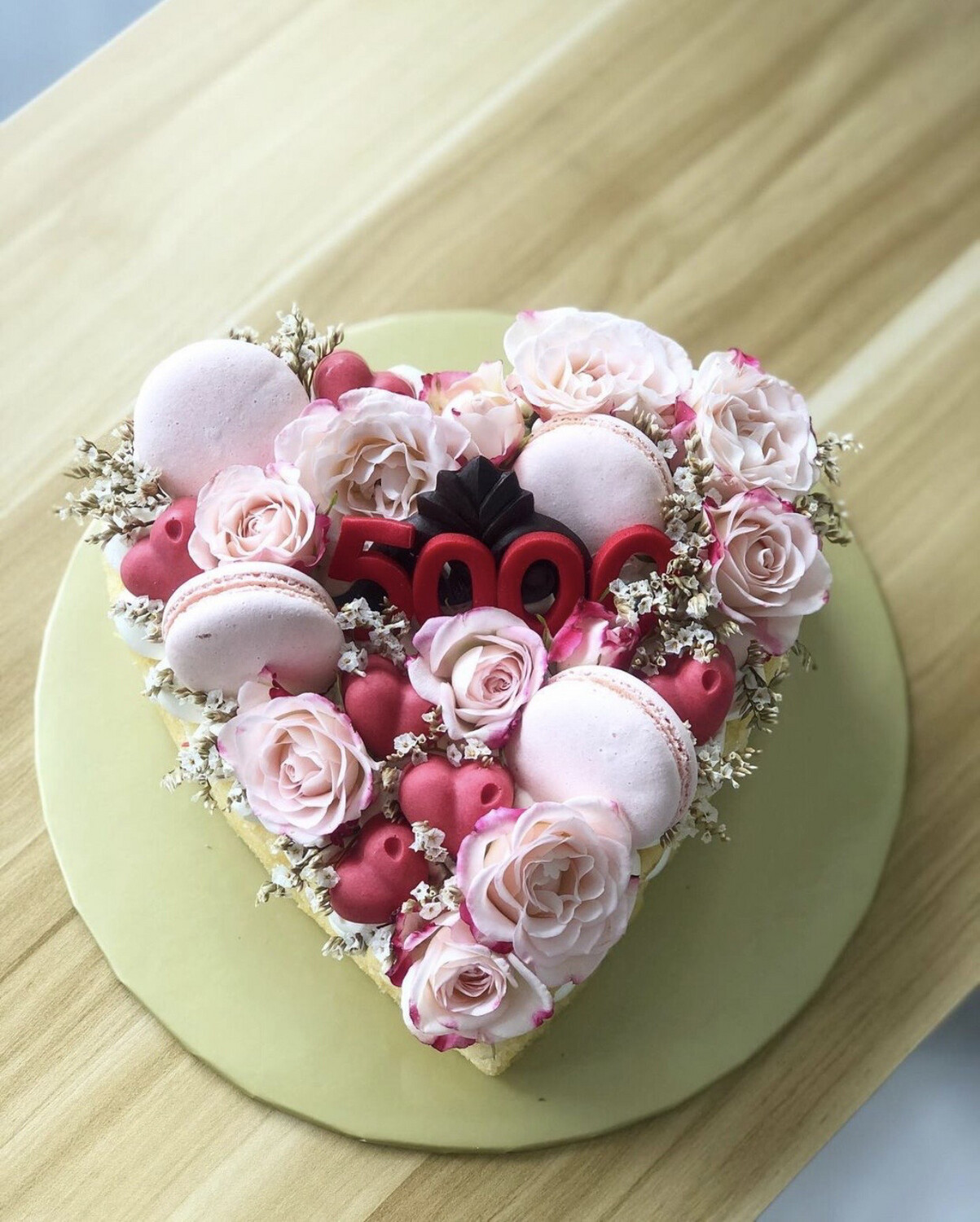 Garden Rose Heart Cake