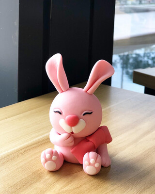 Fondant Figurine - Pink Rabbit 