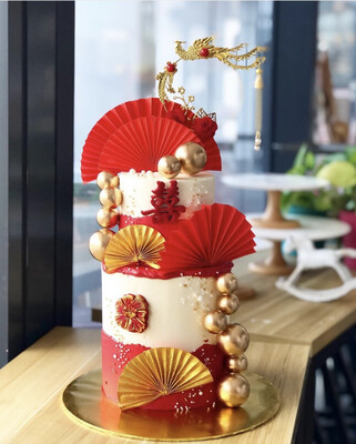 Oriental Chinese Phoenix in 2 Or 3 Tiers Cake