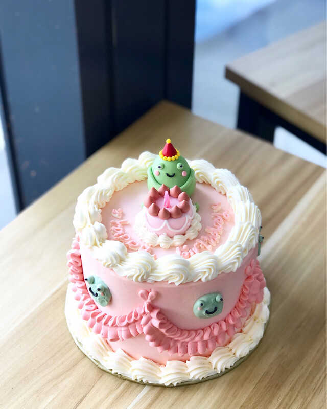 Korean Ins Minimalist Frog Cake