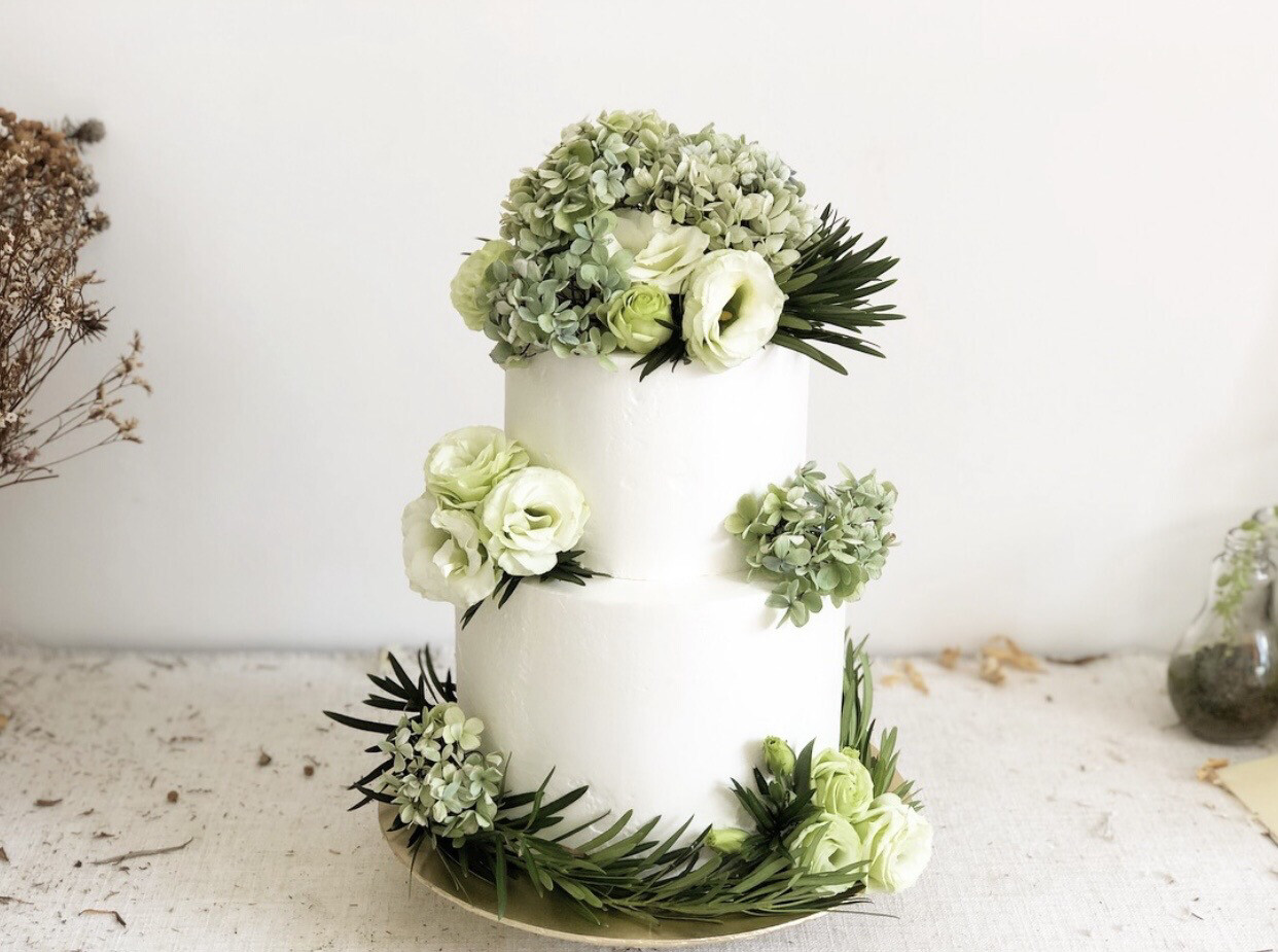 Sage Green Garden in 2 Or 3 Tiers Cake