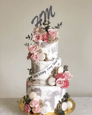 Silver Pink in 2 Or 3 Tiers Cake