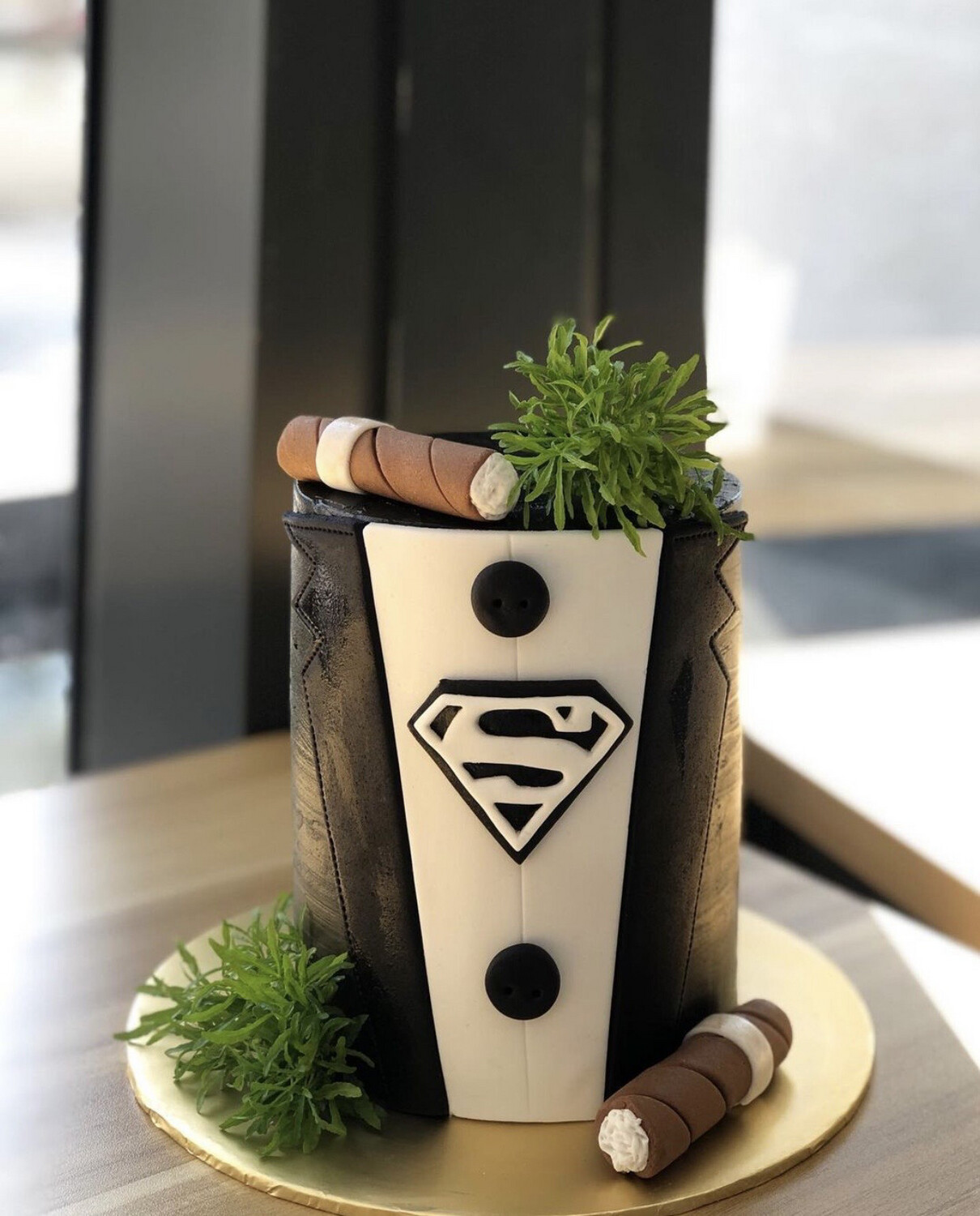 Tuxedo Superman Cigar Cake