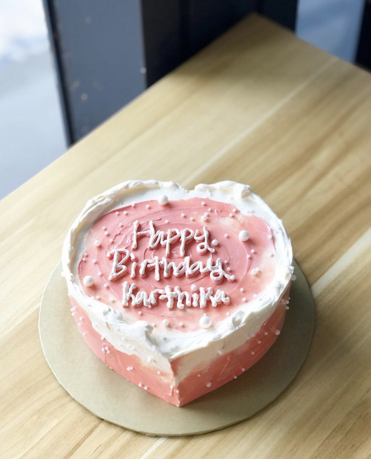Korean Ins Heart Pink Cake
