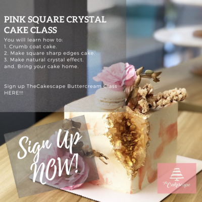 Private Physical Class - Square Crystal Pink Cake