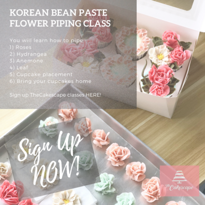 Private Physical Class - Korean Bean Paste Flower Piping Cupcakes