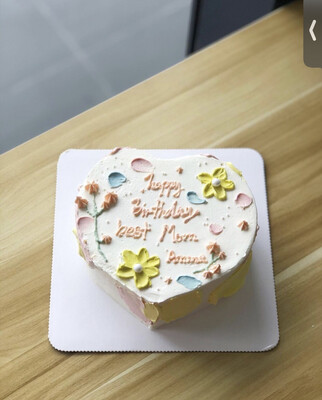 Korean Ins Heart Flower Cake (WhatsApp Order)