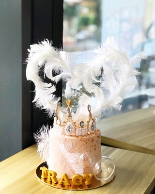 Feather Crown Princess Cake
