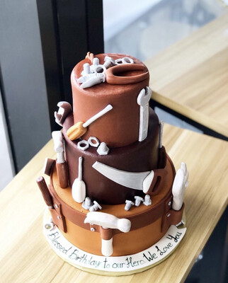 Father / Man Tools Cake In 2 Or 3 Tiers