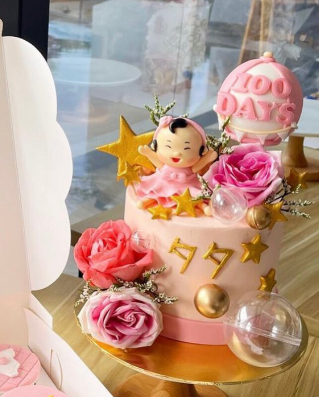 Baby Fullmoon 10 Hot Air Balloon 100days Cake Baby Fullmoon 10 Hot Air Balloon 100days Cake