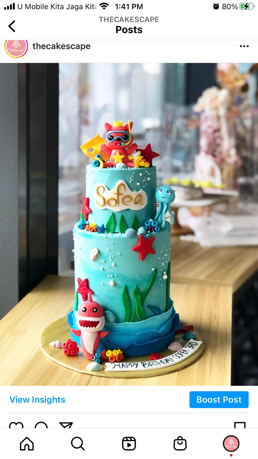 Baby Shark Cake Pinkfong In 2 Or 3 Tiers