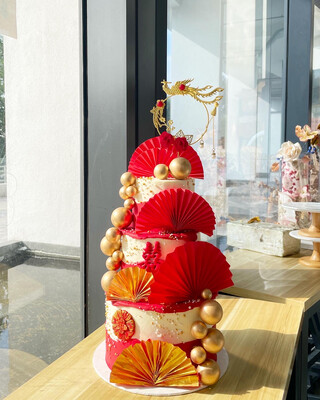 Oriental Chinese Phoenix in 2 Or 3 Tiers Cake