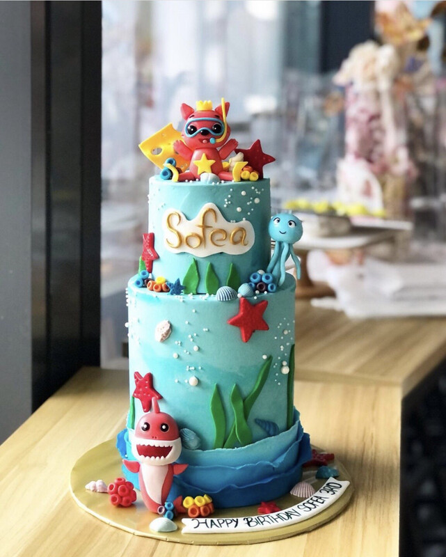 Baby Shark Cake Pinkfong In 2 Or 3 Tiers Baby Shark Cake Pinkfong In 2 Or 3 Tiers