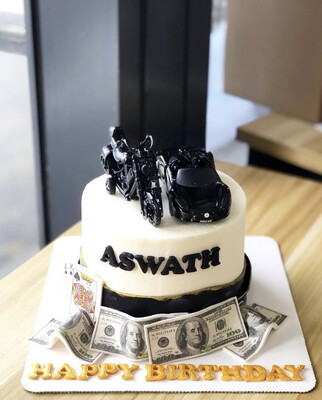 Dad / Father / Man Boss Money Car Motorbike Motorcycle Cake