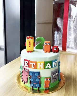 Baby Fullmoon 16 Number Blocks Cake 1
