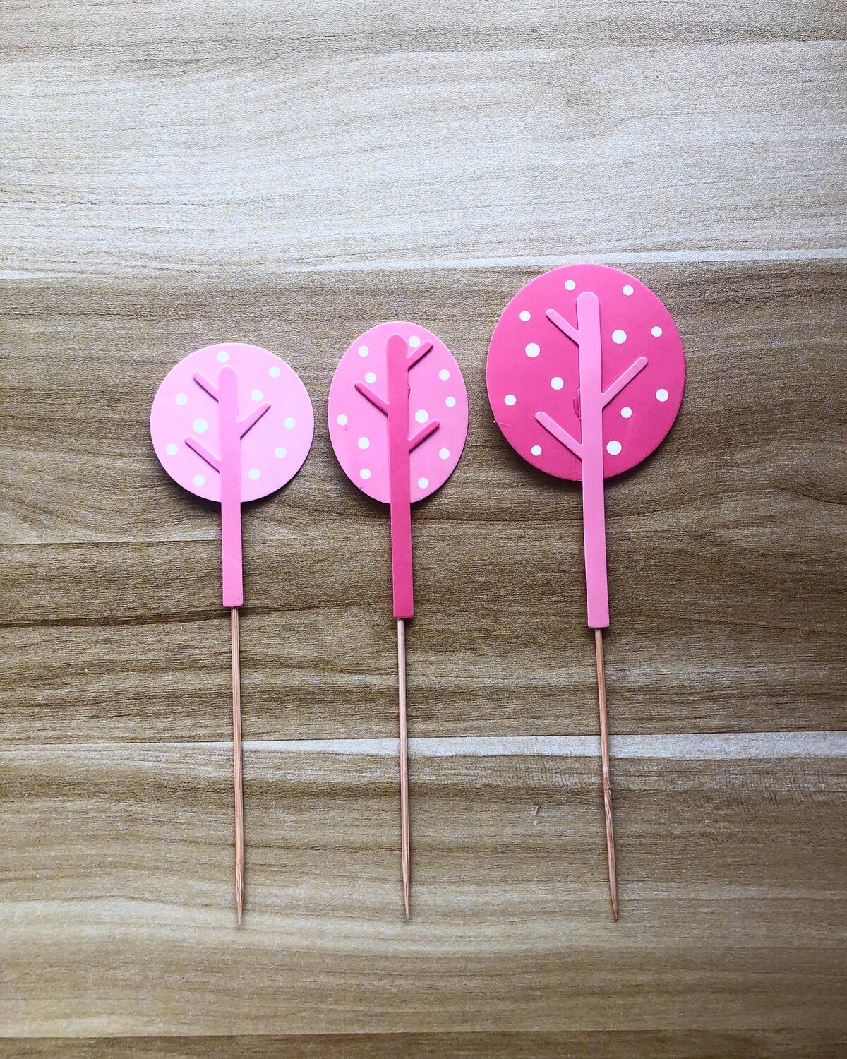 Topper - Tree Set (Pink Rounded)
