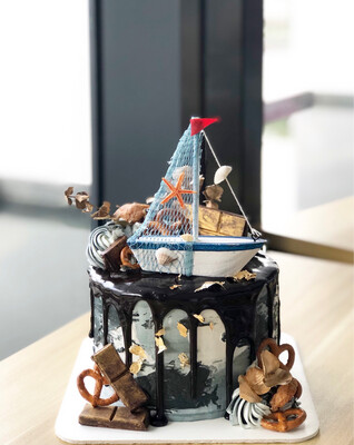 Baby Boy on Sail Cake 2