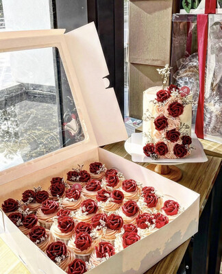 Buttercream Red Roses Flowers Cupcakes