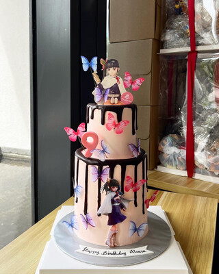 Butterfly Japanese Anime in 2 Or 3 Tiers Cake