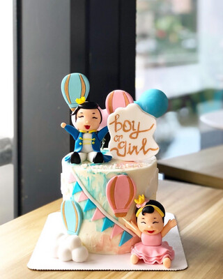 Pregnancy Mom To Be Baby Gender Reveal Cake 5