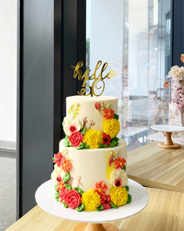 Autumn Buttercream Floral Wreath in 2 Or 3 Tiers Cake Autumn Buttercream Floral Wreath in 2 Or 3 Tiers Cake