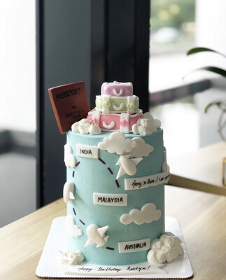Around The World Travel Holiday Cake 3