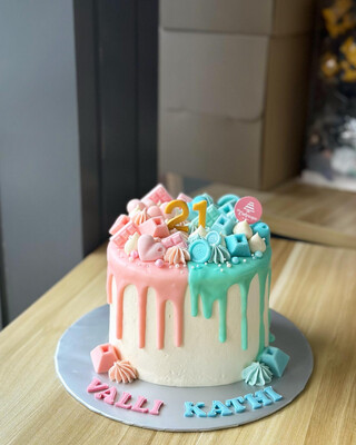 Baby Fullmoon 29 Twins Cake Gender Reveal