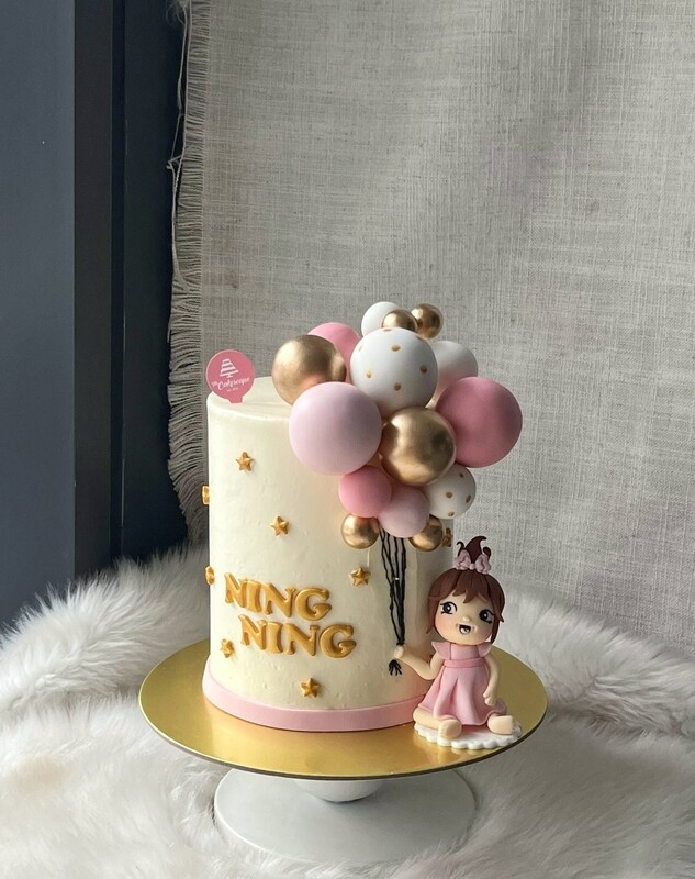 Baby Fullmoon 30 Baby Girl Balloon Cake Baby Fullmoon 30 Baby Girl Balloon Cake