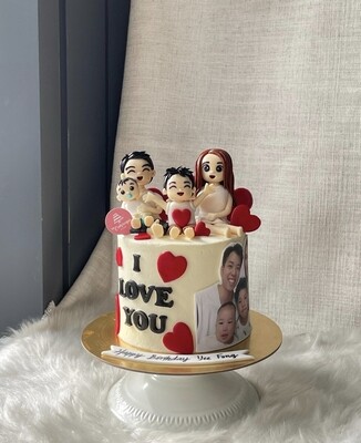 Couple Relationship Love Cake 2 - Family Potrait