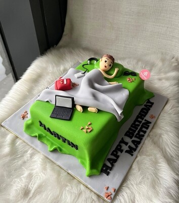 Sleeping Guy Man Cake
