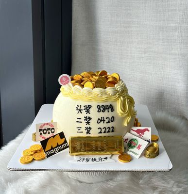 Chinese Shou Longevity Prosperity Cake 17 Money Bag Toto Magnum