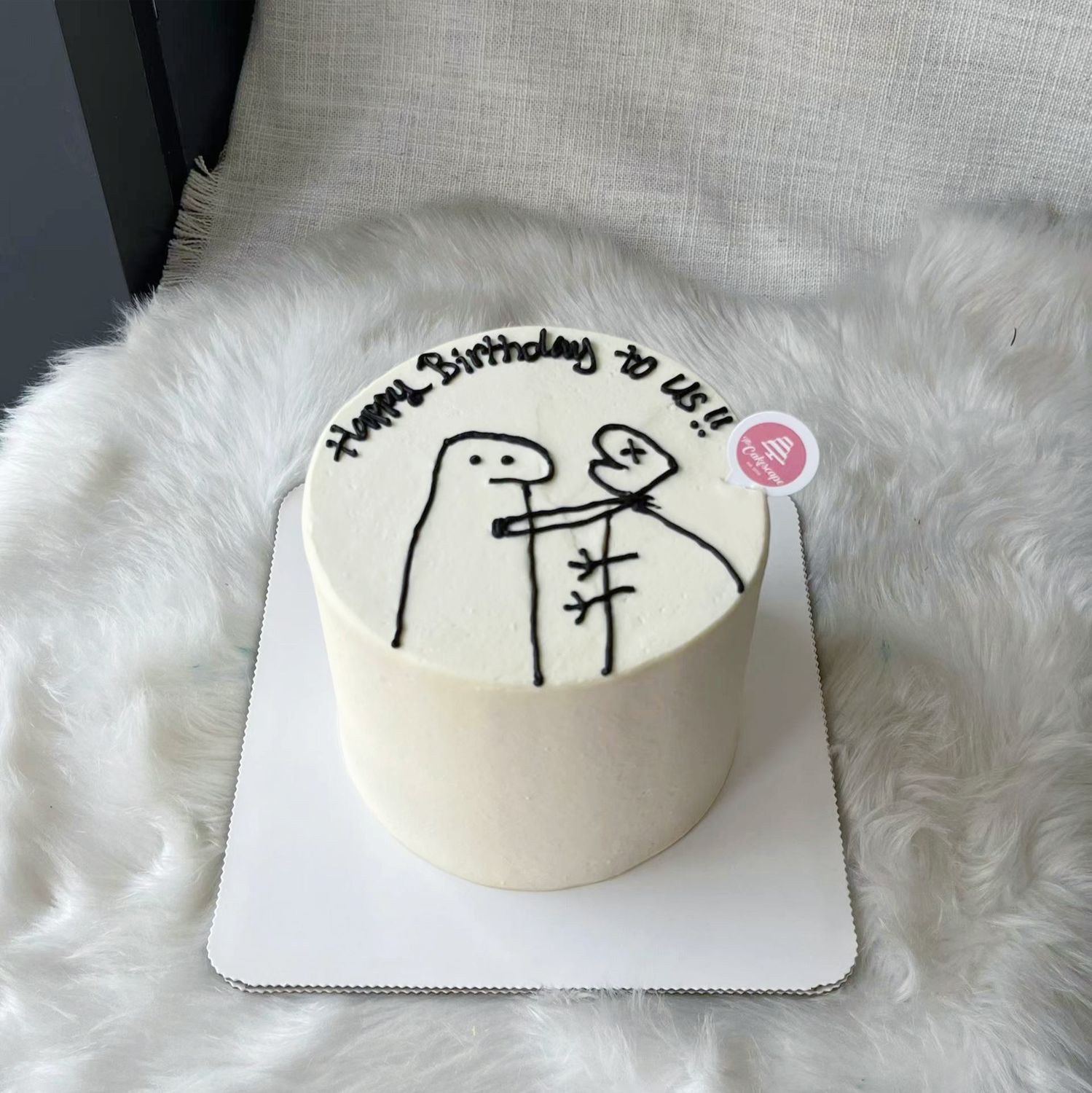 Korean Ins Minimalist Round Cake 18 Drawing Cartoon