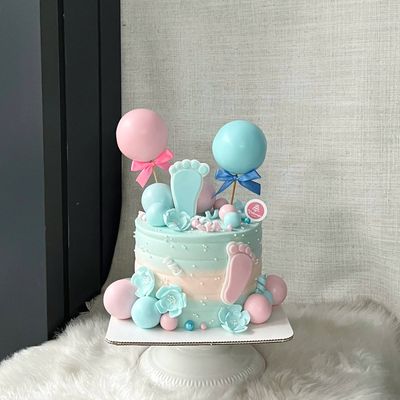 Pregnancy Mom To Be Baby Gender Reveal Cake 6